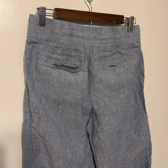 Athleta Cabo Linen Wide Leg Pants Blue - Picture 8 of 12